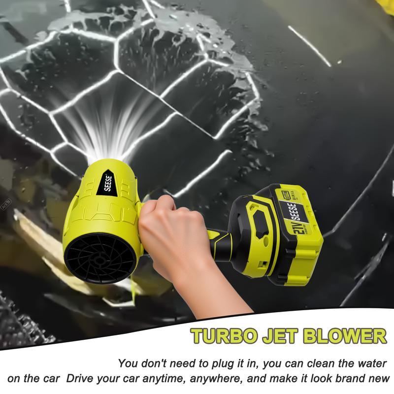 【SummerVibes】Soplador Turbo Jet SEESE, Soplador de hojas, Ventilador turbo de alta potencia, Motor de cobre puro, Secado de automóviles tras el lavado, Soplador de nieve portátil, Plumero de aire turbo inalámbrico, Mejoras del hogar, Mantenimiento de jard
